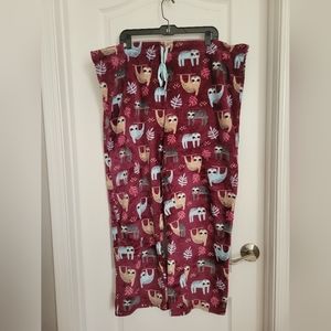 Plus size sloth fuzzy PJ bottoms Size 3X 22/24